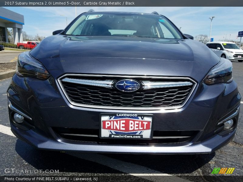 Carbide Gray Metallic / Black 2017 Subaru Impreza 2.0i Limited 5-Door