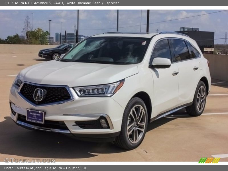 White Diamond Pearl / Espresso 2017 Acura MDX Advance SH-AWD