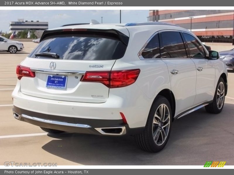 White Diamond Pearl / Espresso 2017 Acura MDX Advance SH-AWD