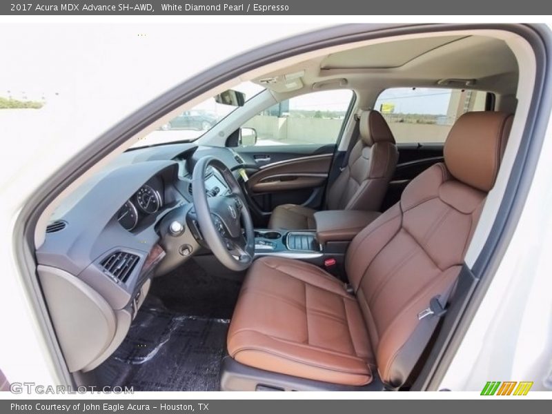 White Diamond Pearl / Espresso 2017 Acura MDX Advance SH-AWD