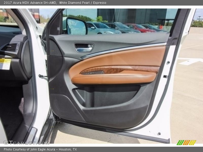 White Diamond Pearl / Espresso 2017 Acura MDX Advance SH-AWD