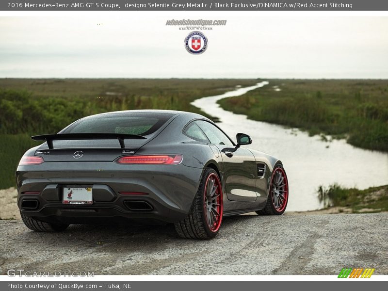 designo Selenite Grey Metallic / Black Exclusive/DINAMICA w/Red Accent Stitching 2016 Mercedes-Benz AMG GT S Coupe