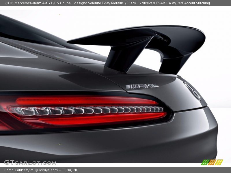 designo Selenite Grey Metallic / Black Exclusive/DINAMICA w/Red Accent Stitching 2016 Mercedes-Benz AMG GT S Coupe