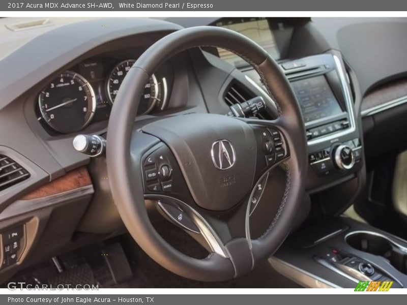 White Diamond Pearl / Espresso 2017 Acura MDX Advance SH-AWD