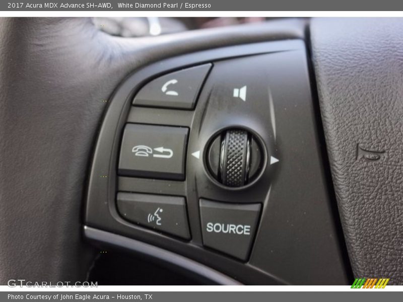 White Diamond Pearl / Espresso 2017 Acura MDX Advance SH-AWD