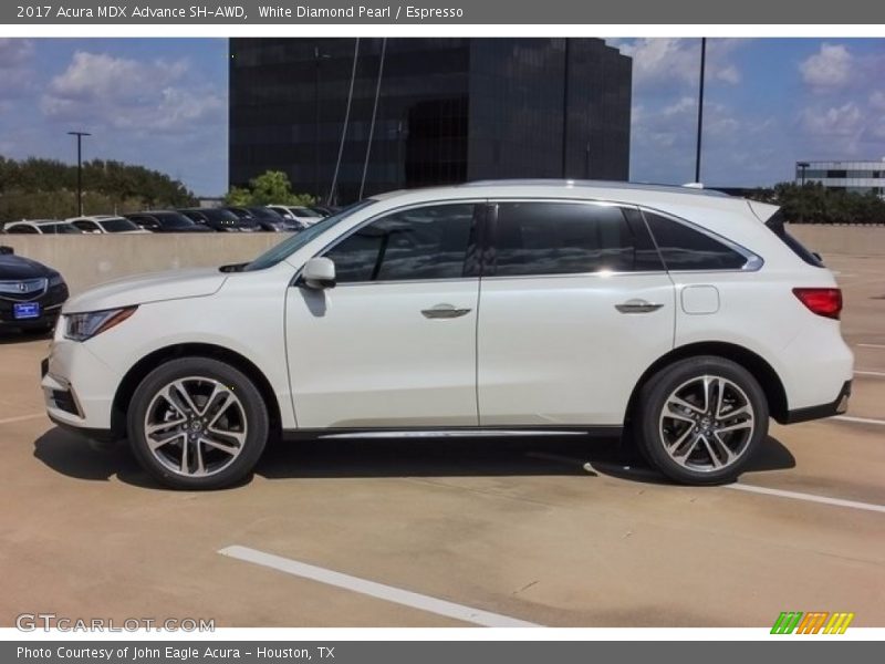 White Diamond Pearl / Espresso 2017 Acura MDX Advance SH-AWD