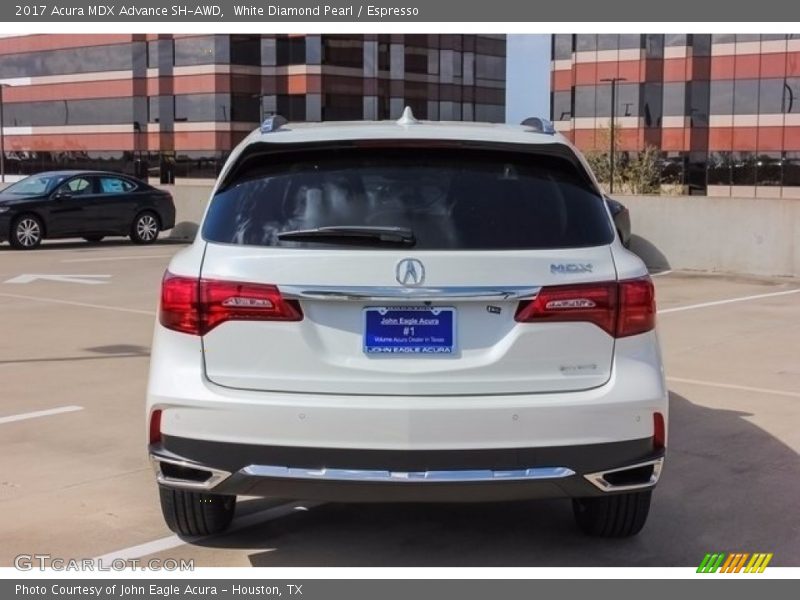 White Diamond Pearl / Espresso 2017 Acura MDX Advance SH-AWD