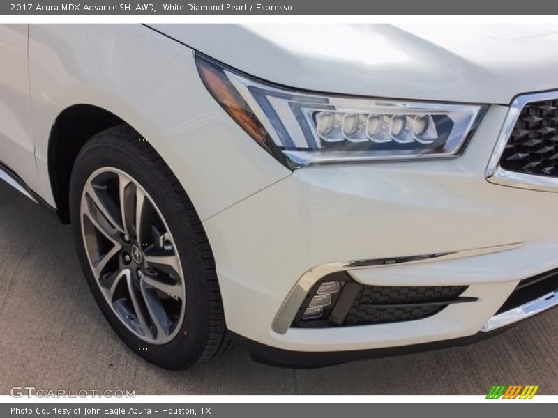 White Diamond Pearl / Espresso 2017 Acura MDX Advance SH-AWD