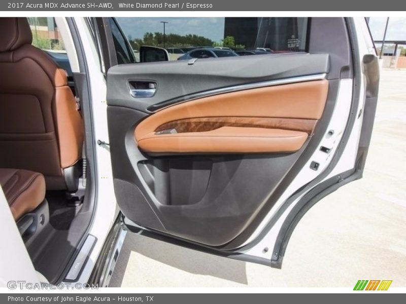 White Diamond Pearl / Espresso 2017 Acura MDX Advance SH-AWD
