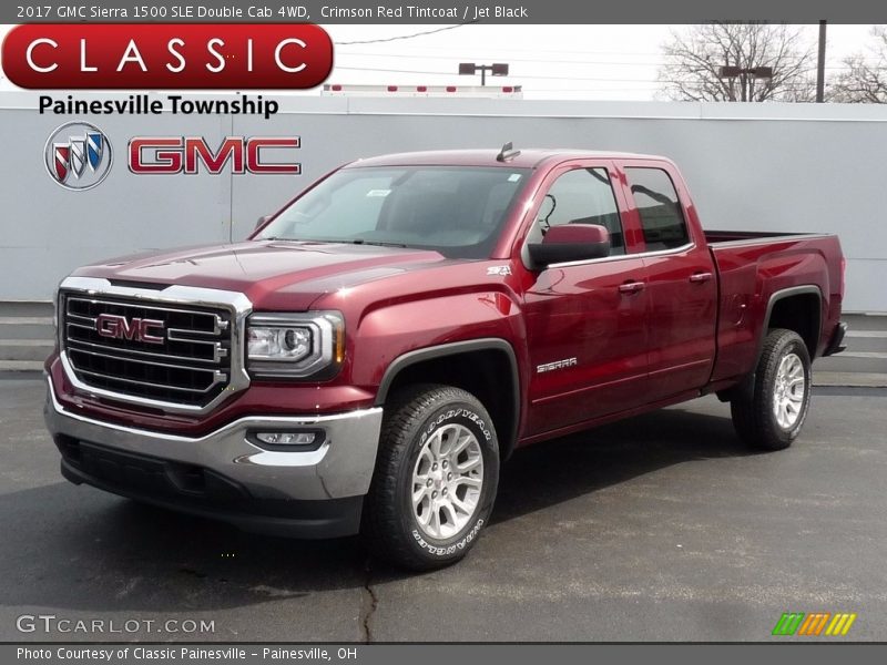 Crimson Red Tintcoat / Jet Black 2017 GMC Sierra 1500 SLE Double Cab 4WD
