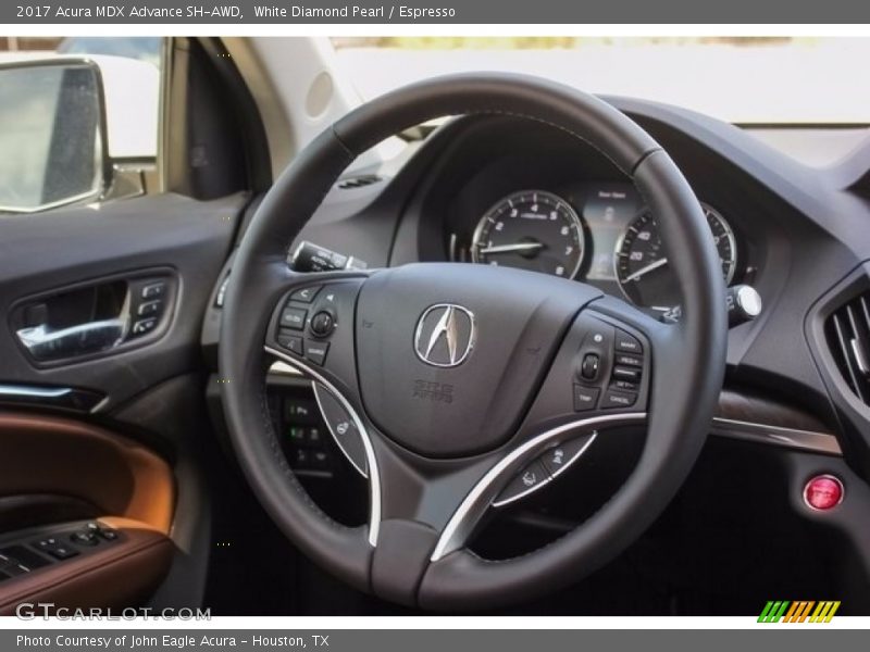 White Diamond Pearl / Espresso 2017 Acura MDX Advance SH-AWD