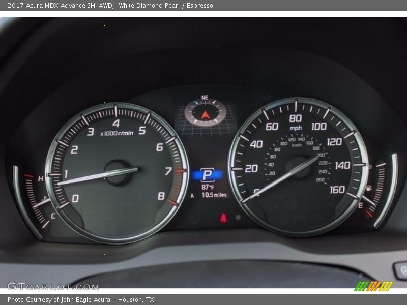 White Diamond Pearl / Espresso 2017 Acura MDX Advance SH-AWD