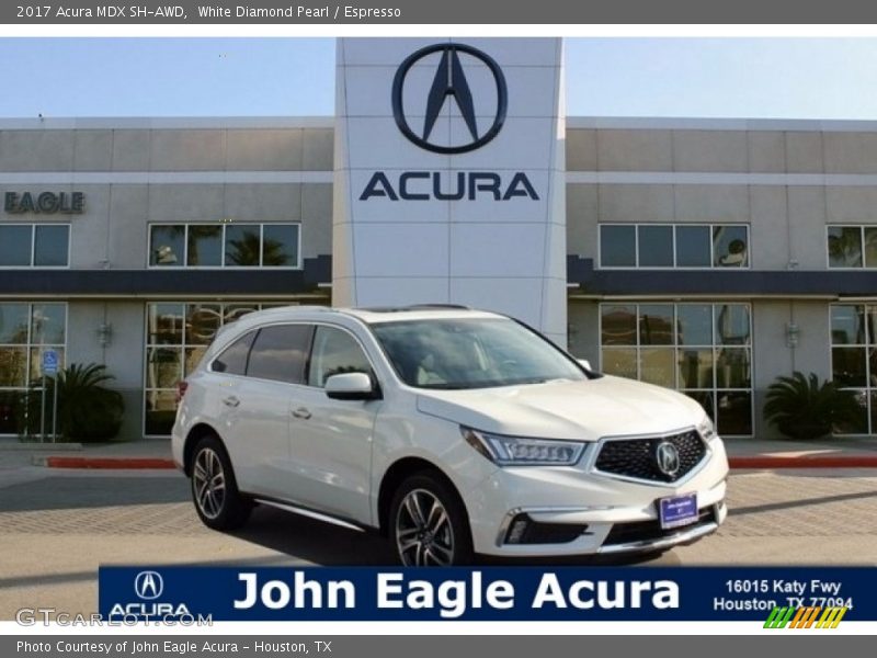 White Diamond Pearl / Espresso 2017 Acura MDX SH-AWD