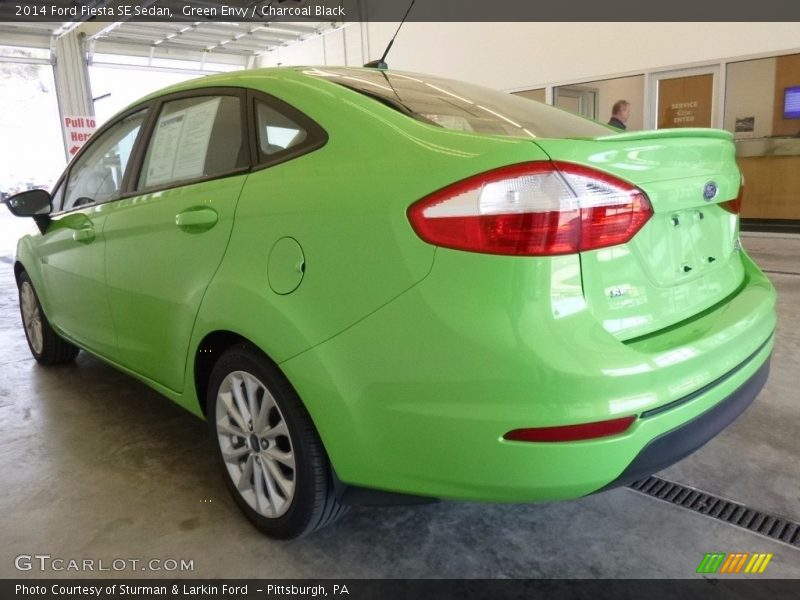 Green Envy / Charcoal Black 2014 Ford Fiesta SE Sedan
