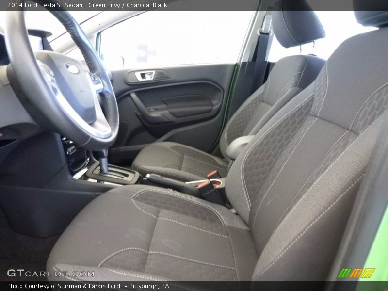 Green Envy / Charcoal Black 2014 Ford Fiesta SE Sedan