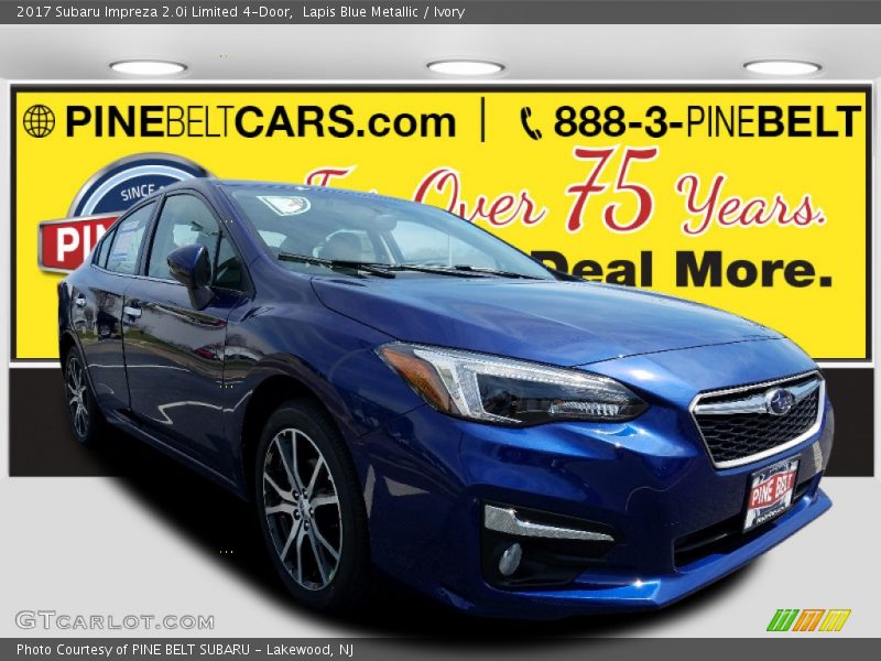 Lapis Blue Metallic / Ivory 2017 Subaru Impreza 2.0i Limited 4-Door