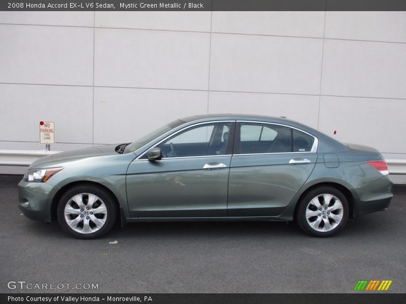 Mystic Green Metallic / Black 2008 Honda Accord EX-L V6 Sedan