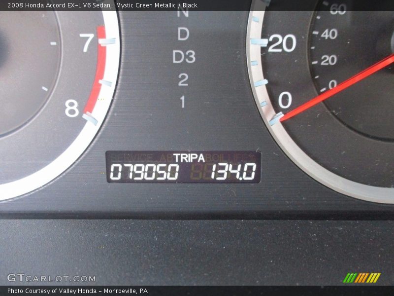 Mystic Green Metallic / Black 2008 Honda Accord EX-L V6 Sedan