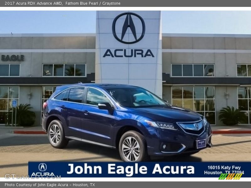 Fathom Blue Pearl / Graystone 2017 Acura RDX Advance AWD
