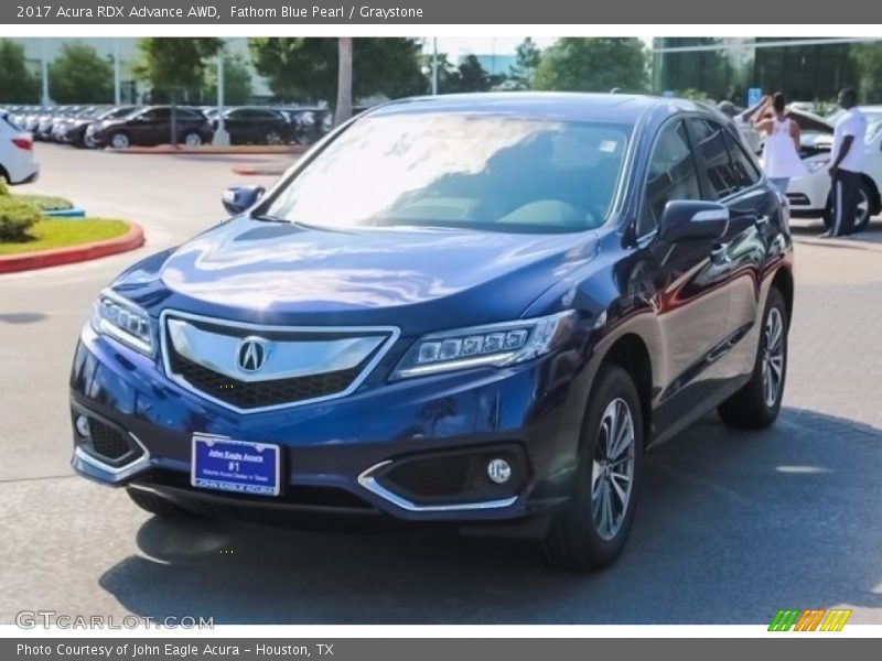 Fathom Blue Pearl / Graystone 2017 Acura RDX Advance AWD