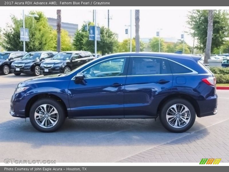 Fathom Blue Pearl / Graystone 2017 Acura RDX Advance AWD