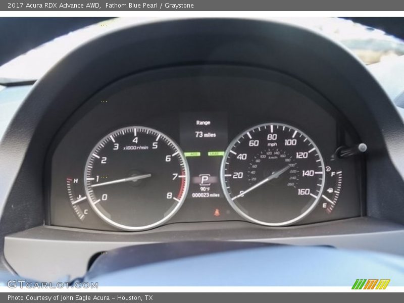Fathom Blue Pearl / Graystone 2017 Acura RDX Advance AWD