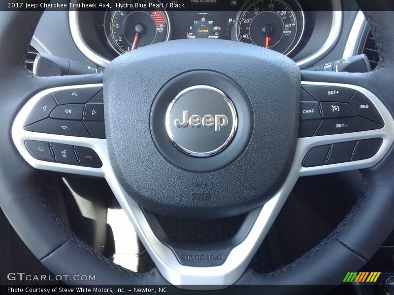 Hydro Blue Pearl / Black 2017 Jeep Cherokee Trailhawk 4x4