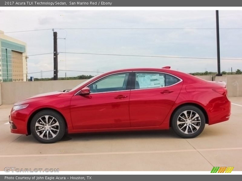 San Marino Red / Ebony 2017 Acura TLX Technology Sedan