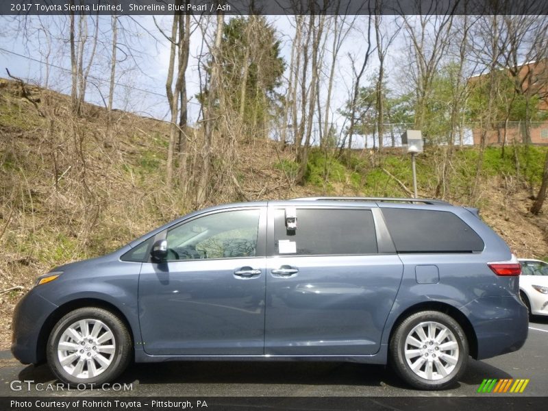 Shoreline Blue Pearl / Ash 2017 Toyota Sienna Limited