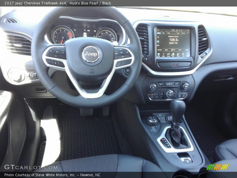 Hydro Blue Pearl / Black 2017 Jeep Cherokee Trailhawk 4x4