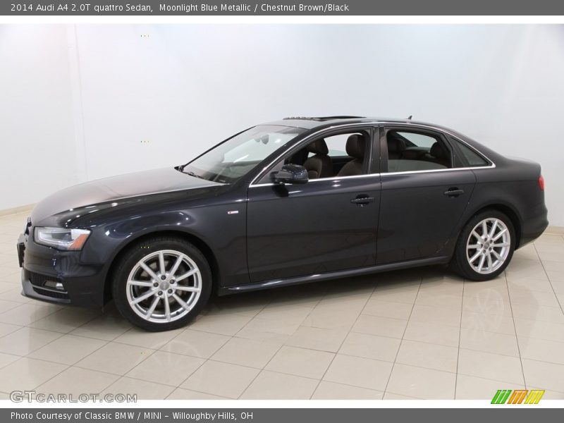 Moonlight Blue Metallic / Chestnut Brown/Black 2014 Audi A4 2.0T quattro Sedan