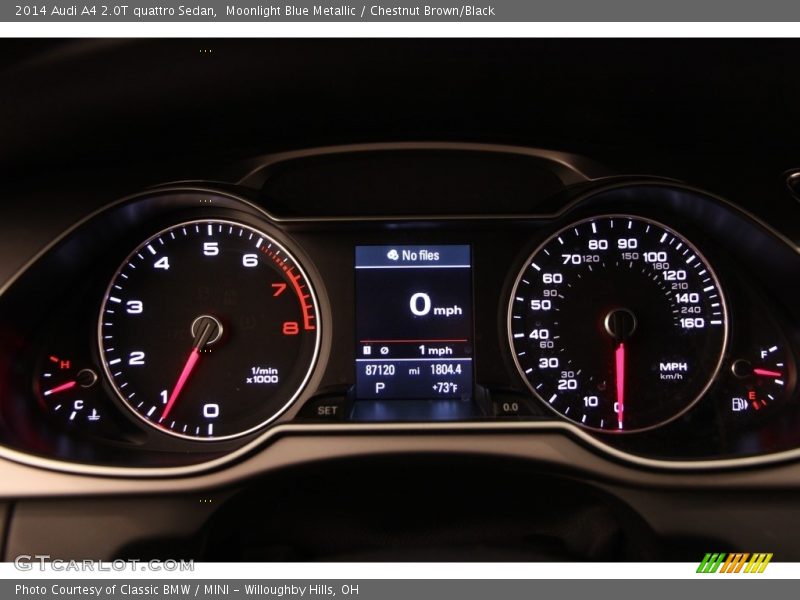 Moonlight Blue Metallic / Chestnut Brown/Black 2014 Audi A4 2.0T quattro Sedan