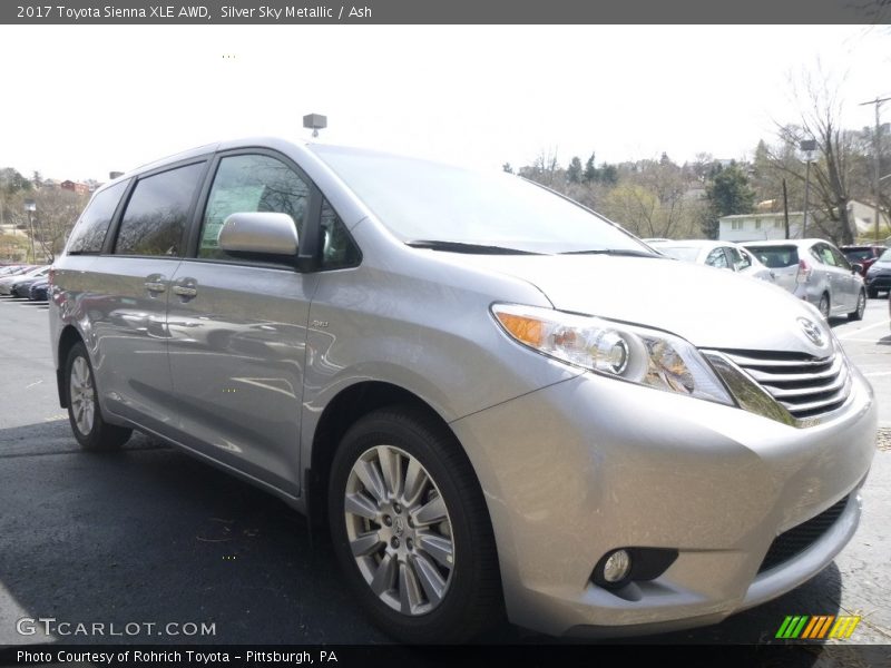 Silver Sky Metallic / Ash 2017 Toyota Sienna XLE AWD