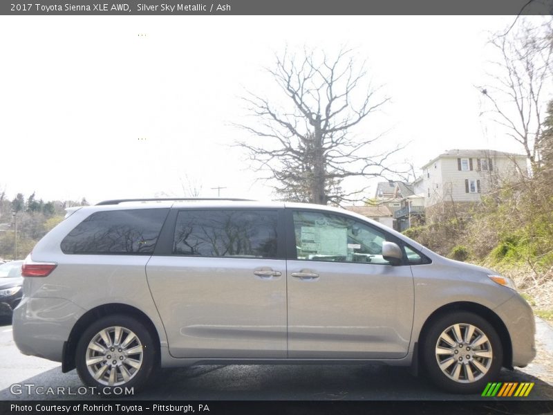 Silver Sky Metallic / Ash 2017 Toyota Sienna XLE AWD