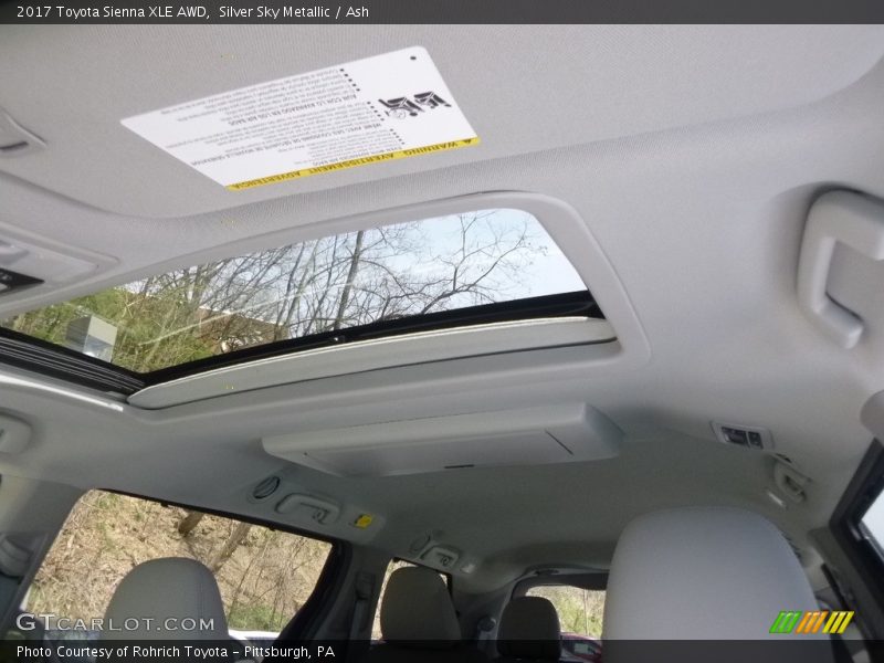 Silver Sky Metallic / Ash 2017 Toyota Sienna XLE AWD