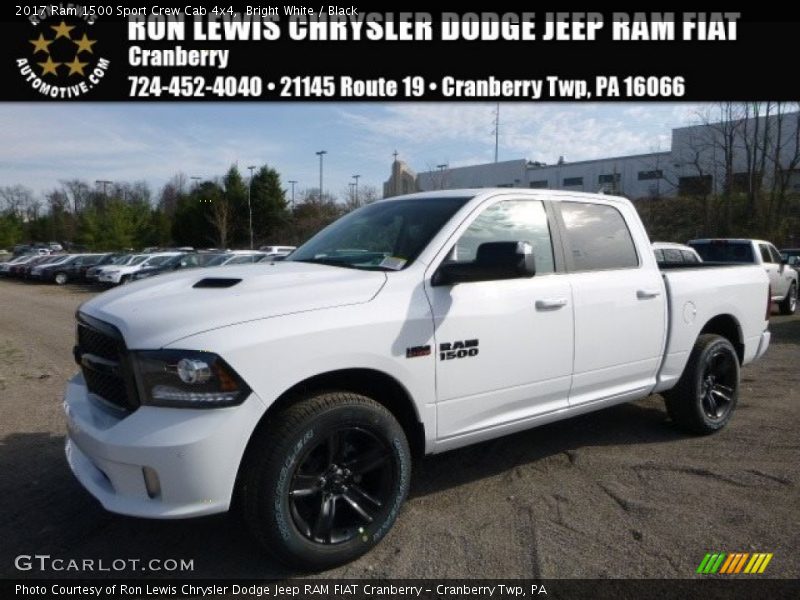 Bright White / Black 2017 Ram 1500 Sport Crew Cab 4x4