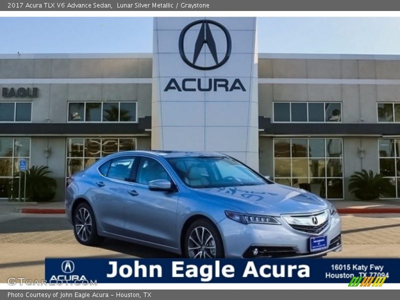 Lunar Silver Metallic / Graystone 2017 Acura TLX V6 Advance Sedan