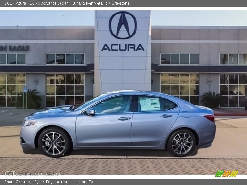 Lunar Silver Metallic / Graystone 2017 Acura TLX V6 Advance Sedan