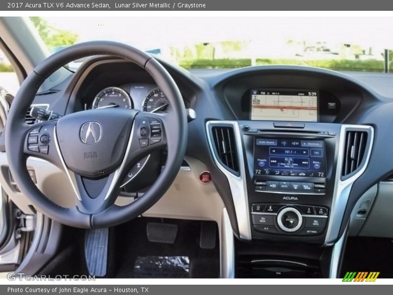 Lunar Silver Metallic / Graystone 2017 Acura TLX V6 Advance Sedan