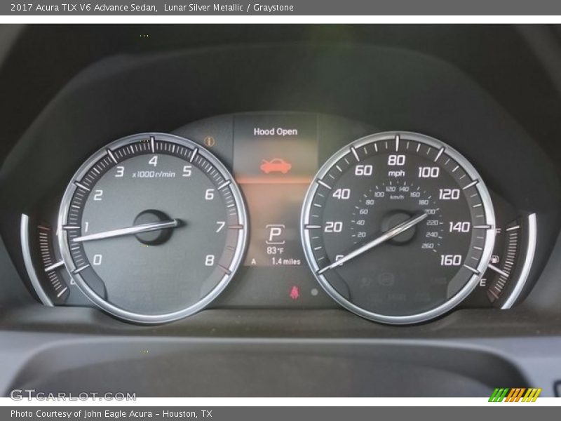 Lunar Silver Metallic / Graystone 2017 Acura TLX V6 Advance Sedan