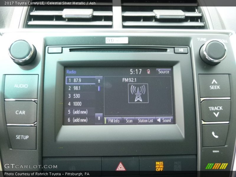 Celestial Silver Metallic / Ash 2017 Toyota Camry LE