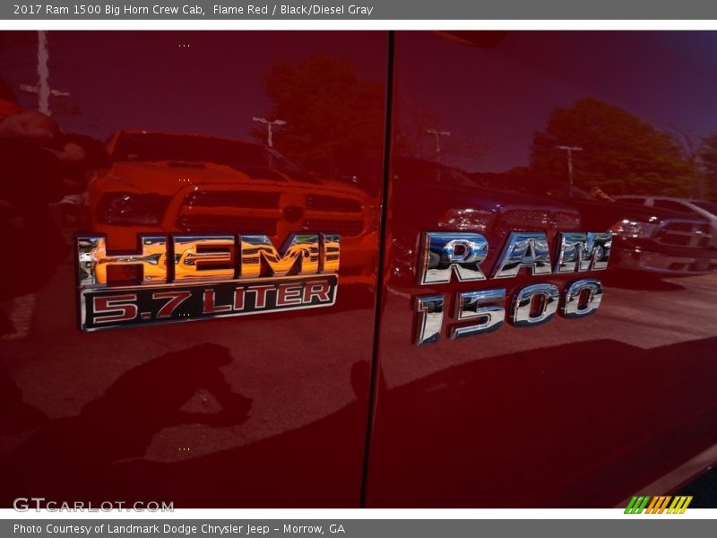 Flame Red / Black/Diesel Gray 2017 Ram 1500 Big Horn Crew Cab