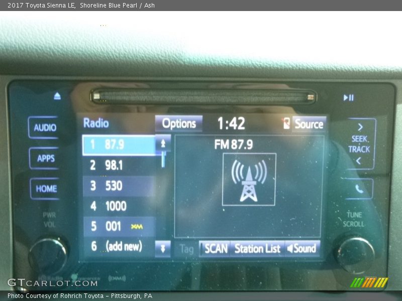 Shoreline Blue Pearl / Ash 2017 Toyota Sienna LE