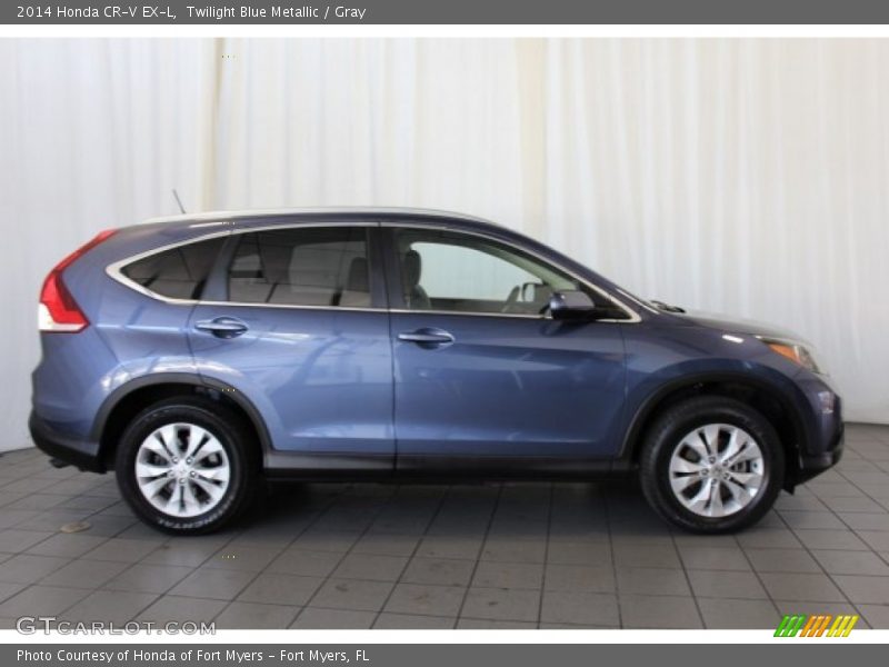 Twilight Blue Metallic / Gray 2014 Honda CR-V EX-L