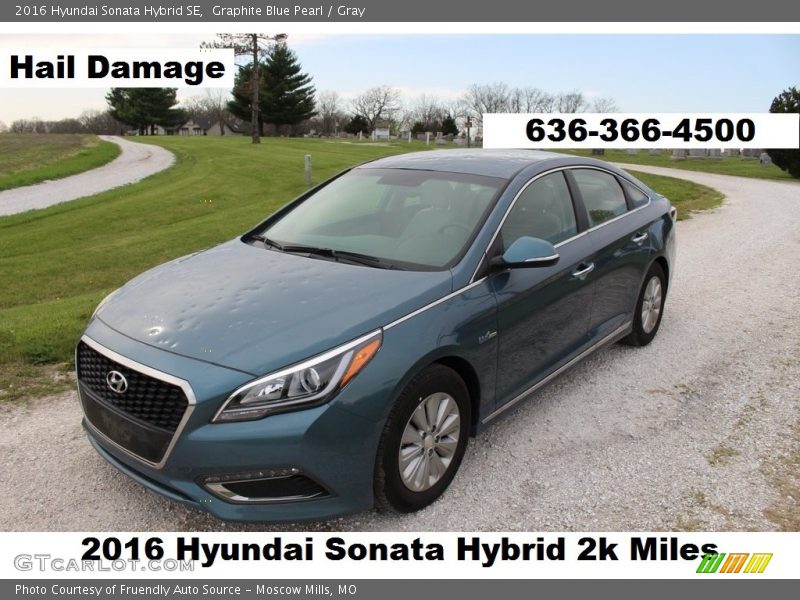Graphite Blue Pearl / Gray 2016 Hyundai Sonata Hybrid SE