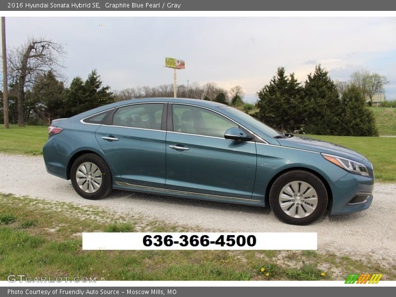 Graphite Blue Pearl / Gray 2016 Hyundai Sonata Hybrid SE