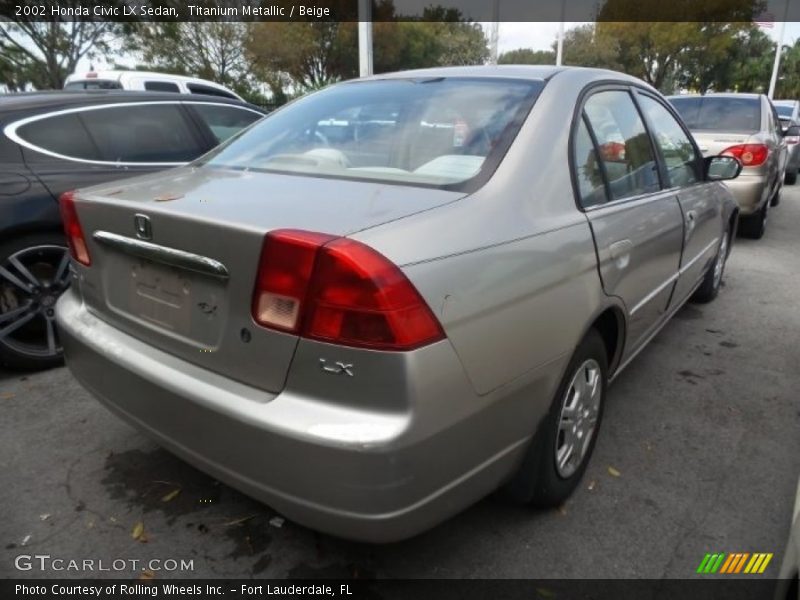 Titanium Metallic / Beige 2002 Honda Civic LX Sedan