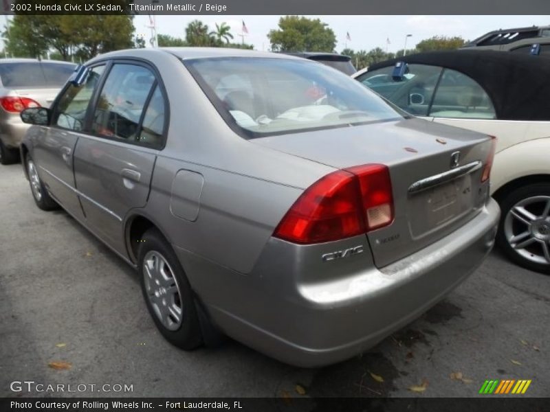 Titanium Metallic / Beige 2002 Honda Civic LX Sedan