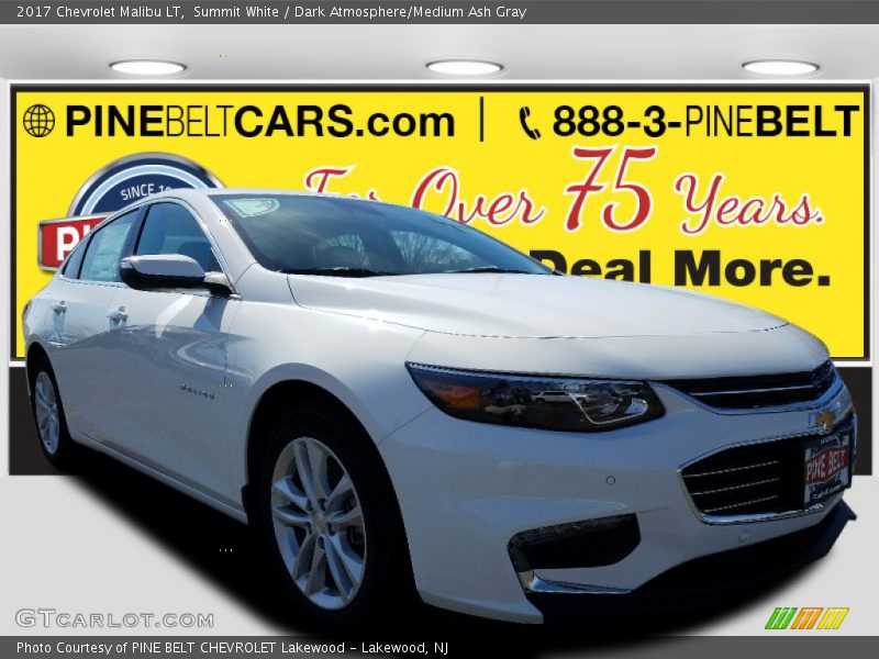 Summit White / Dark Atmosphere/Medium Ash Gray 2017 Chevrolet Malibu LT