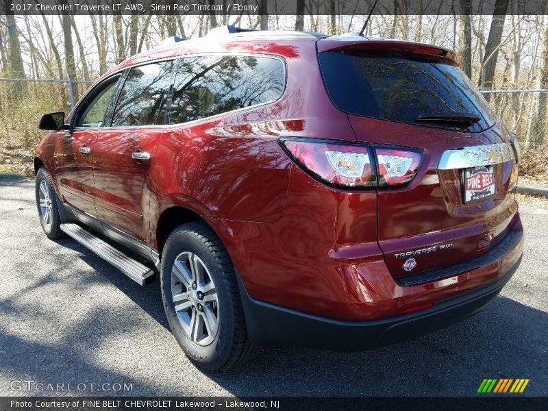 Siren Red Tintcoat / Ebony 2017 Chevrolet Traverse LT AWD